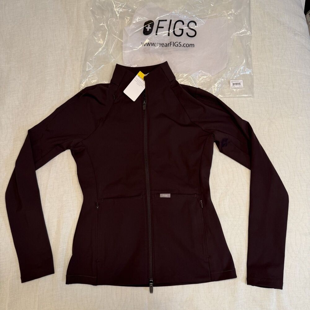 FIGS Espresso Hayden ContourKnit Scrub Jacket Women’s Small S NWT